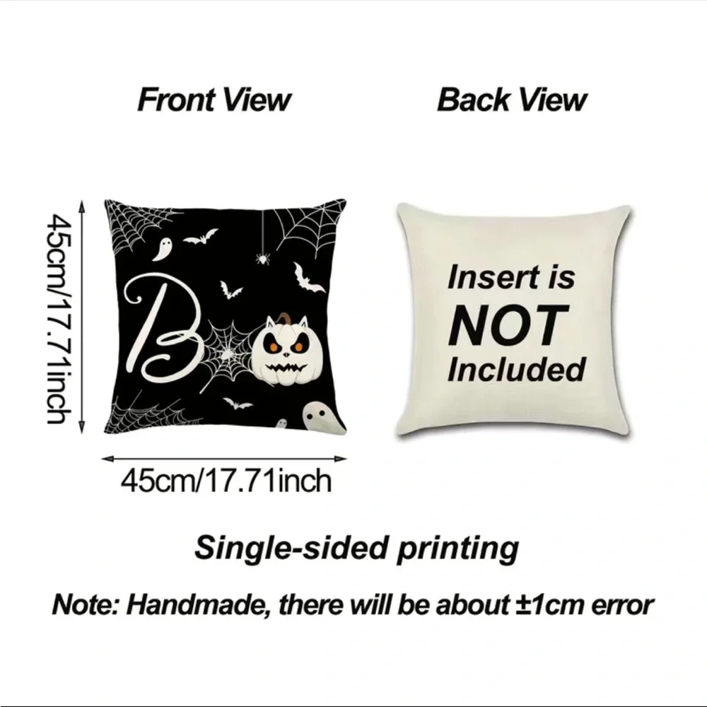 4pcs, Halloween Pillow Covers 17.71”x17.71” Set Of 4,‎ Trick Or Treat Decorative